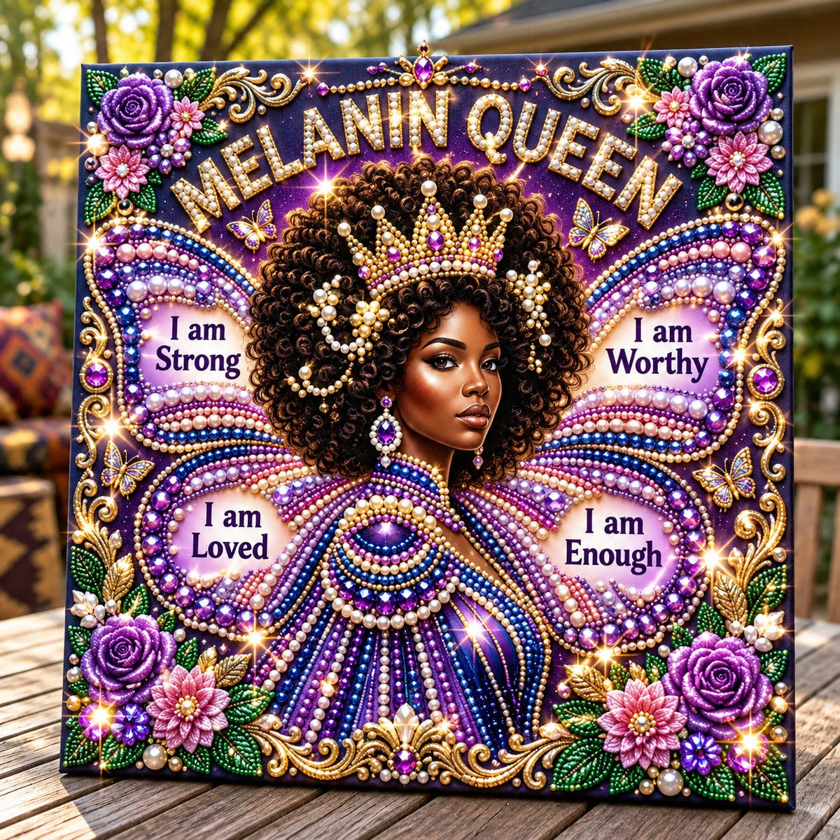 Melanin Queen Butterfly DIY Diamond Pearl Art Kit GFTONTD4392
