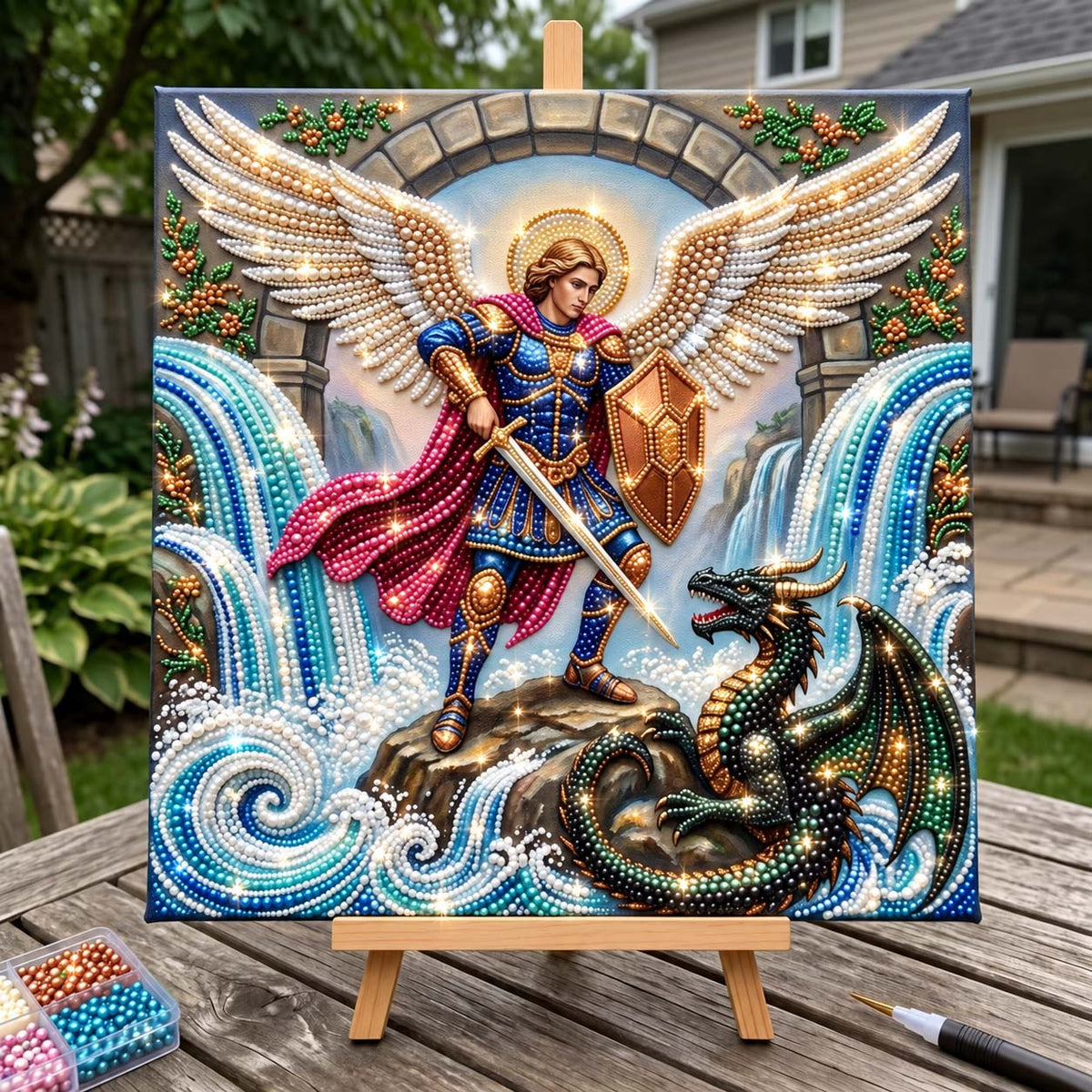 Saint Michael Dragon Slayer DIY Diamond Pearl Art Kit GFTONTD4486