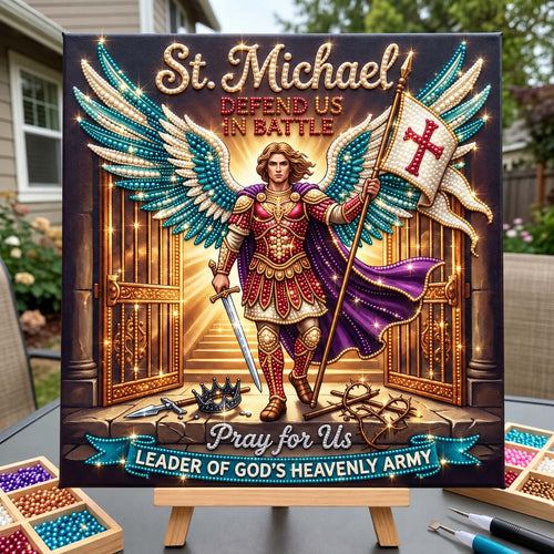 Saint Michael Divine Justice DIY Diamond Pearl Art Kit GFTONTD4488