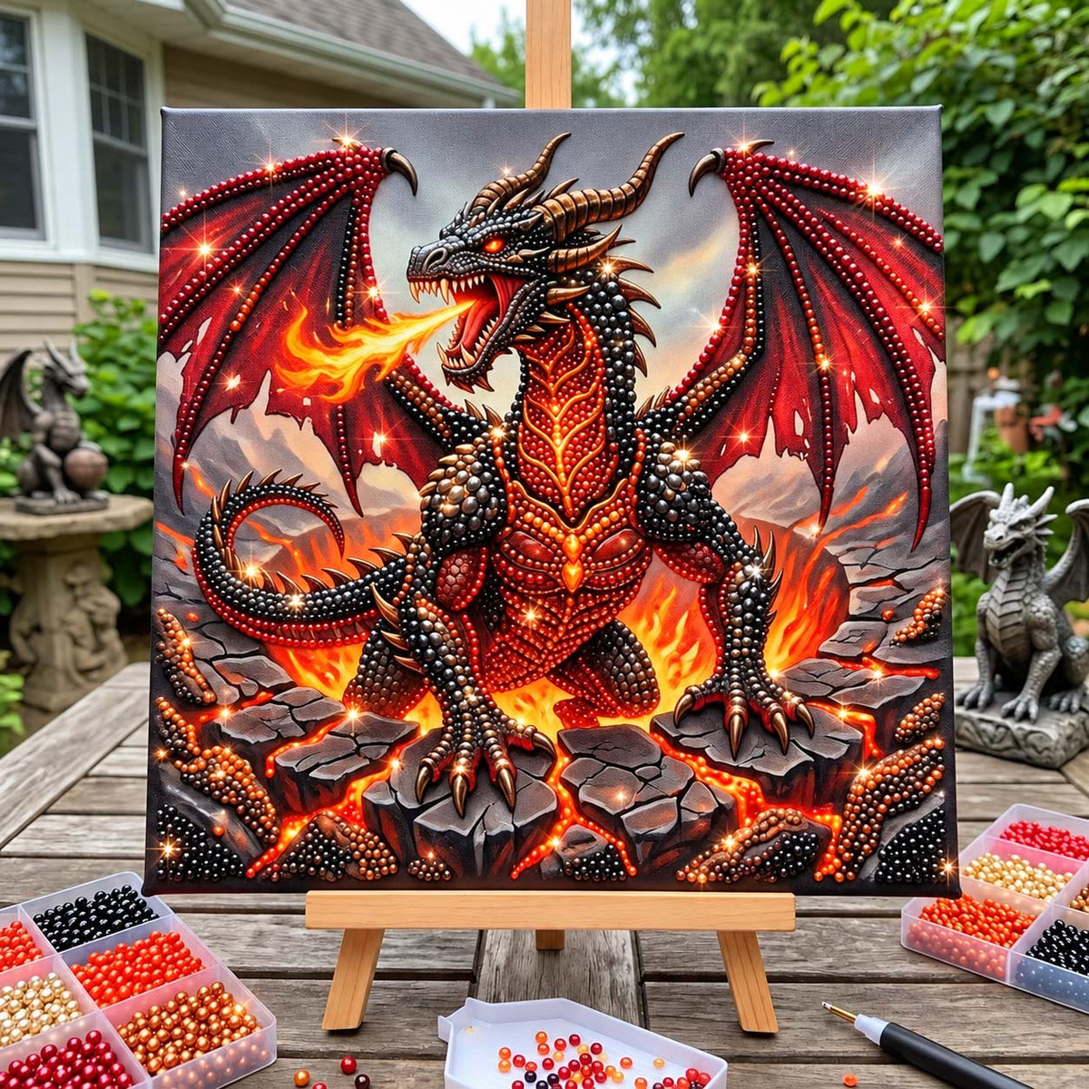 Fire Dragon DIY Diamond Pearl Art Kit GFTONTD4541
