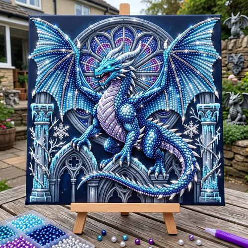 Frozen Cathedral Dragon DIY Diamond Pearl Art Kit GFTONTD4542