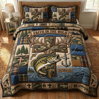 Faith In The Wild 3-Piece Quilted Bedding Set GFTOPND1031