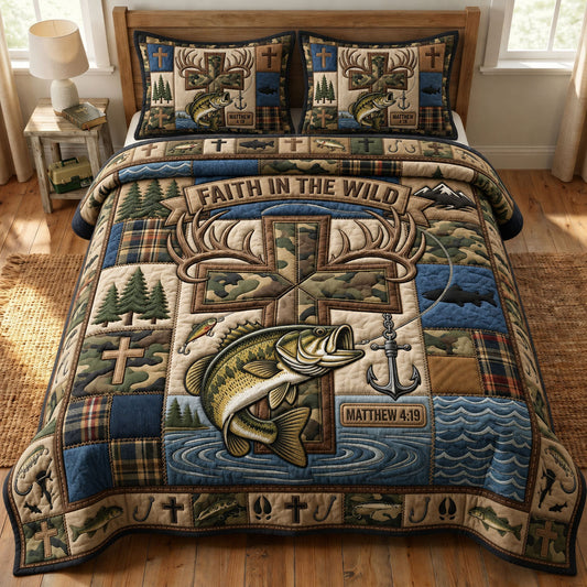 Faith In The Wild 3-Piece Quilted Bedding Set GFTOPND1031