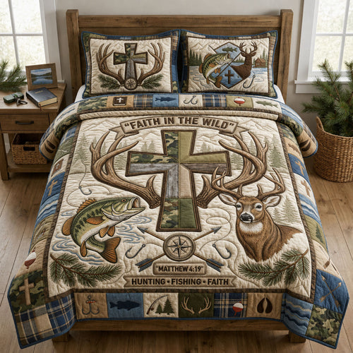 Faith In The Wild 3-Piece Quilted Bedding Set GFTOPND1032