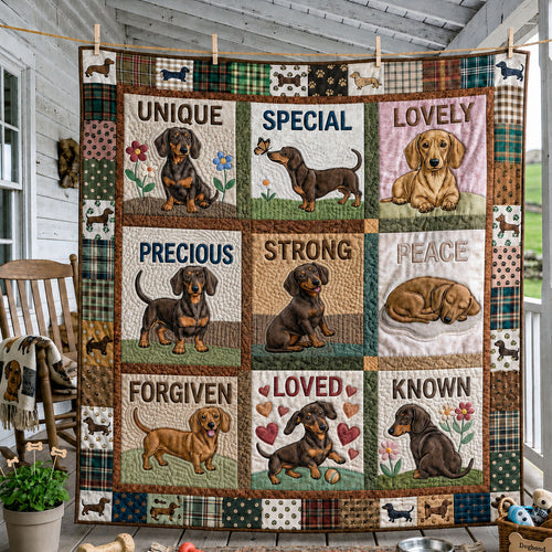 God Says You Are Dachshund Quilted Blanket GFTOPND1052