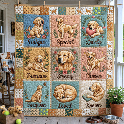 God Says You Are Golden Retriever Quilted Blanket GFTOPND1053