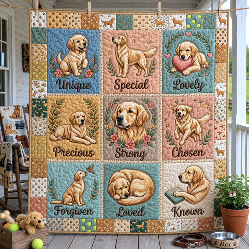 God Says You Are Golden Retriever Quilted Blanket GFTOPND1053