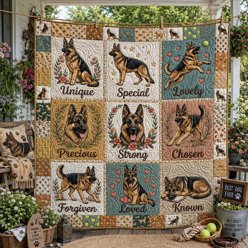 God Says You Are Shepherd Dog Quilted Blanket GFTOPND1057