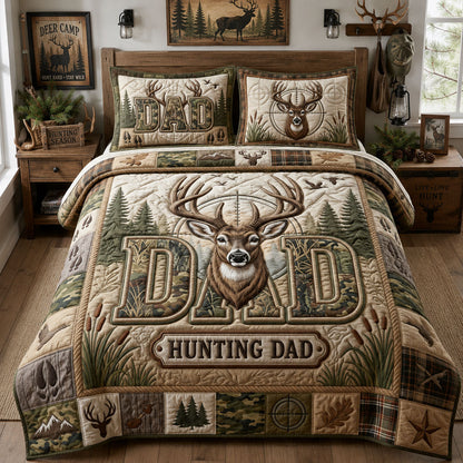 Hunting Dad 3-Piece Quilted Bedding Set GFTOPND1060