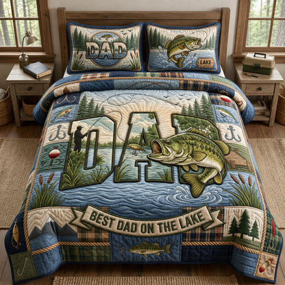 Fishing Dad 3-Piece Quilted Bedding Set GFTOPND1061