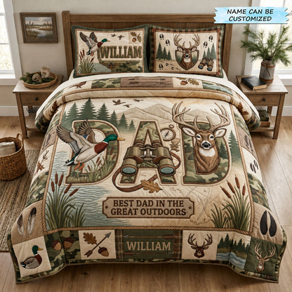Hunting Dad 3-Piece Quilted Bedding Set QTCUZ GFTOPND1063