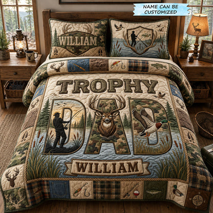 Trophy Dad 3-Piece Quilted Bedding Set QTCUZ GFTOPND1064