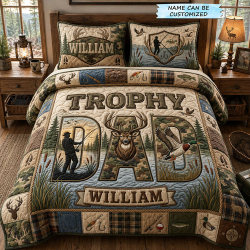 Trophy Dad 3-Piece Quilted Bedding Set QTCUZ GFTOPND1064