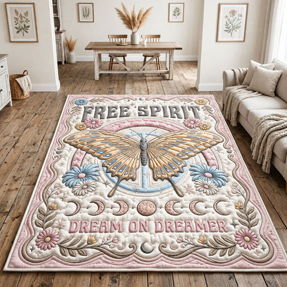 Dreamer With Pink Butterfly Area Rug GFTOPND1075