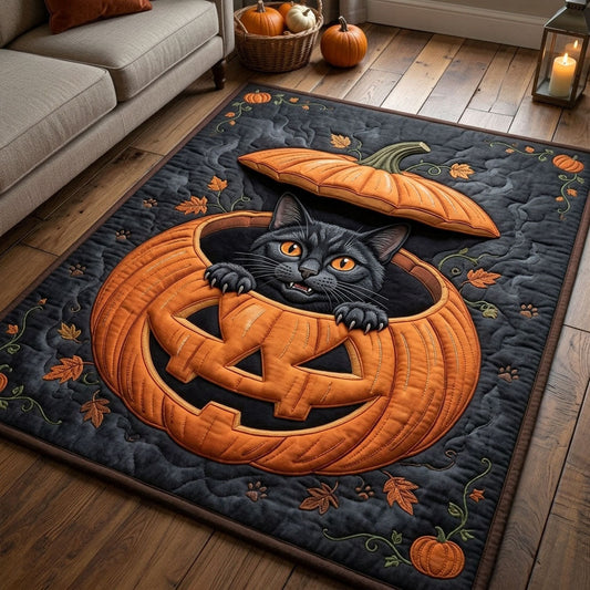 Black Cat Jack O Lantern Area Rug GFTOPND1171