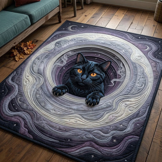 Black Cat Moon Portal Area Rug GFTOPND1173