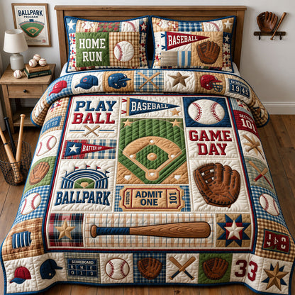 Game Day 3-Piece Quilted Bedding Set GFTOPND1216