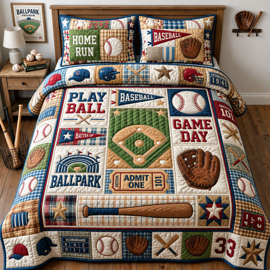 Game Day 3-Piece Quilted Bedding Set GFTOPND1216