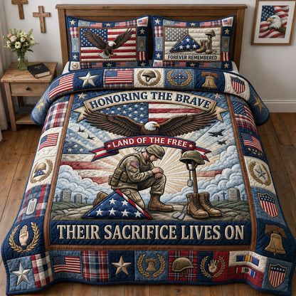 Honoring The Brave 3-Piece Quilted Bedding Set GFTOPND1223