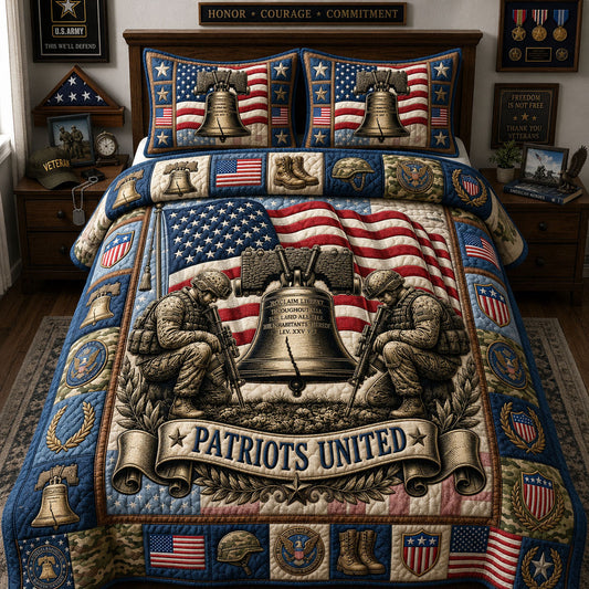 Patriots United 3-Piece Quilted Bedding Set GFTOPND1228