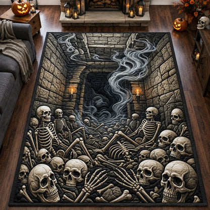 Macabre Skeleton Pile Area Rug GFTOPND1259