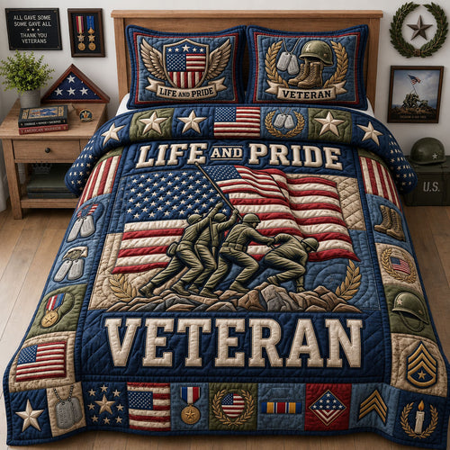 Life And Pride 3-Piece Quilted Bedding Set GFTOPND1263