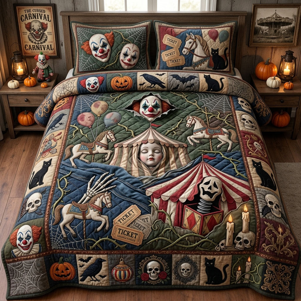 Carnival Of Damned 3-Piece Quilted Bedding Set GFTOPND1347