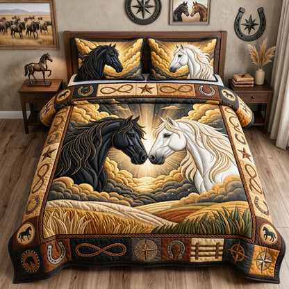 Majestic Horse 3-Piece Quilted Bedding Set GFTOPND1403