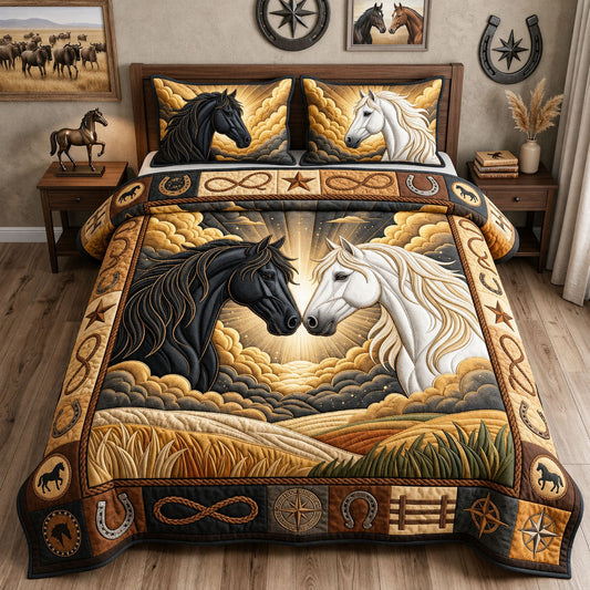 Majestic Horse 3-Piece Quilted Bedding Set GFTOPND1403