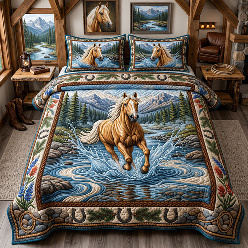 Spirit Of Prairie 3-Piece Quilted Bedding Set GFTOPND1408