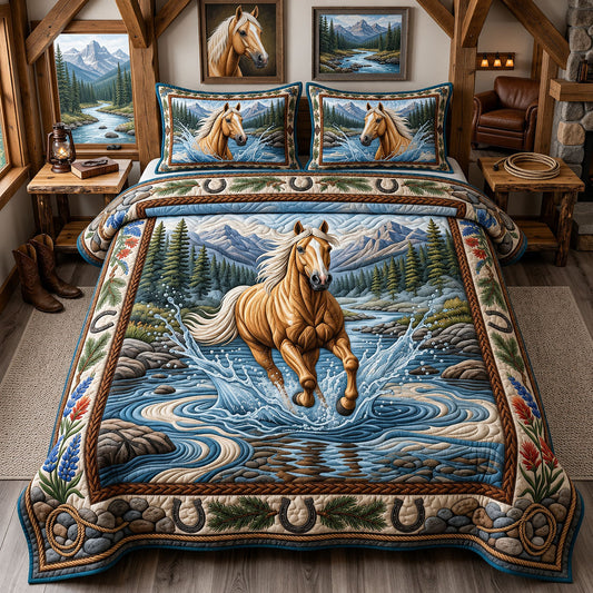 Spirit Of Prairie 3-Piece Quilted Bedding Set GFTOPND1408