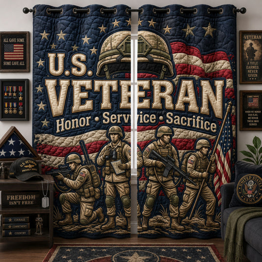 Veteran Pride Quilted Curtains GFTOPND1409