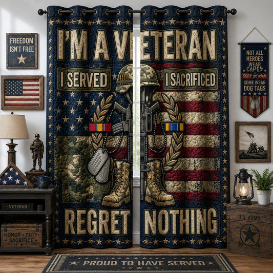 Veteran Pride Quilted Curtains GFTOPND1411