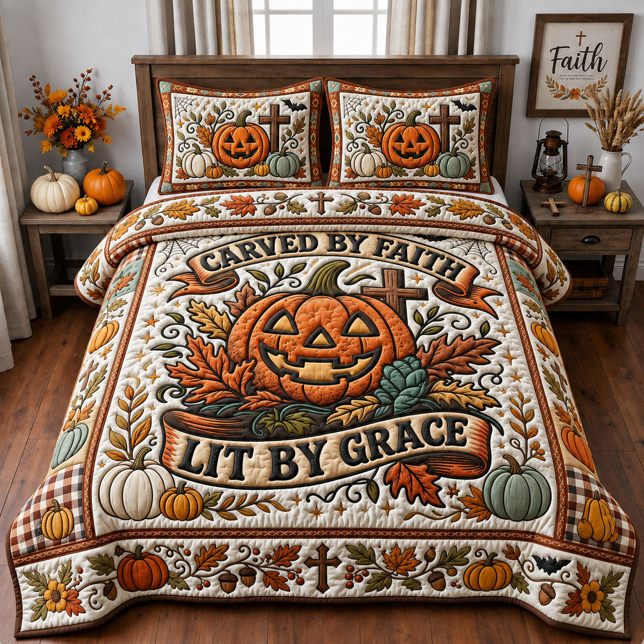 Carved By Faith 3-Piece Quilted Bedding Set GFTOPND1453