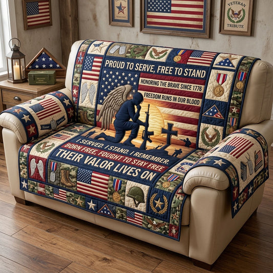 Proud to Serve Quilted Sofa Cover GFTOPND1513