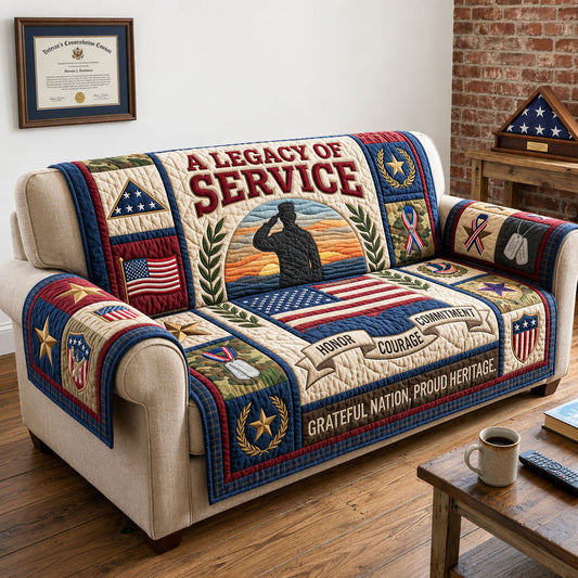 A Legacy Of Service  Quilted Sofa Cover GFTOPND1515