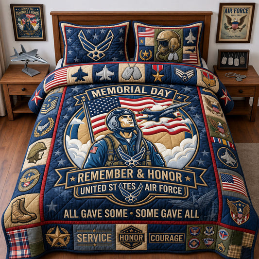 Air Force Veteran 3-Piece Quilted Bedding Set GFTOPND1539