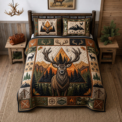 Wild Buck 3-Piece Quilted Bedding Set GFTOPND1547