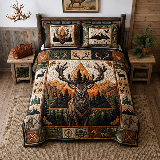 Wild Buck 3-Piece Quilted Bedding Set GFTOPND1547