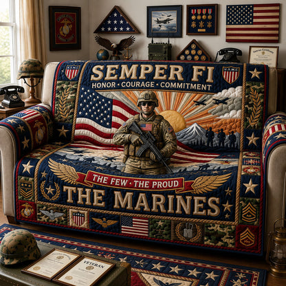 Army Veteran Quilted Sofa Cover GFTOPND1573