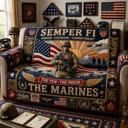 Army Veteran Quilted Sofa Cover GFTOPND1573