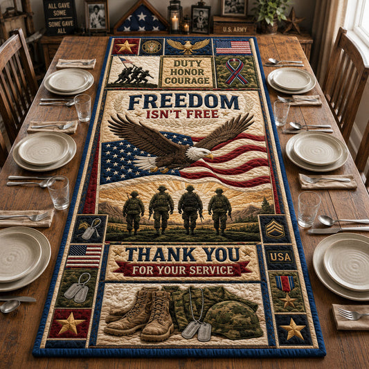 Freedom Isnt Free Quilted Table Runner GFTOPND1579