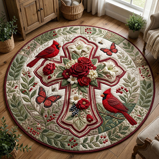 Cardinal Faith Quilted Round Mat GFTOPND1596