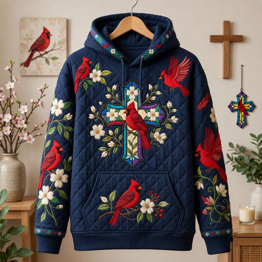 Stained Glass Cross Cardinal Hoodie GFTOPND1682