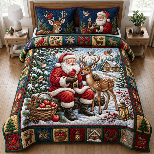 Christmas 3-Piece Quilted Bedding Set GFTOPND1713