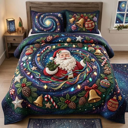 Christmas Galaxy 3-Piece Quilted Bedding Set GFTOPND1717