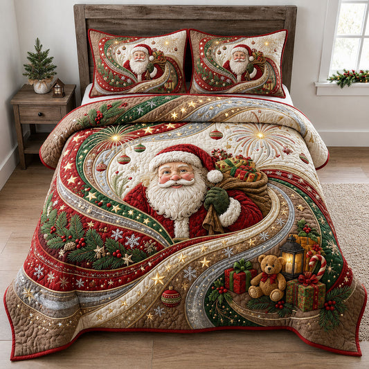 Christmas Firework Flow 3-Piece Quilted Bedding Set GFTOPND1718