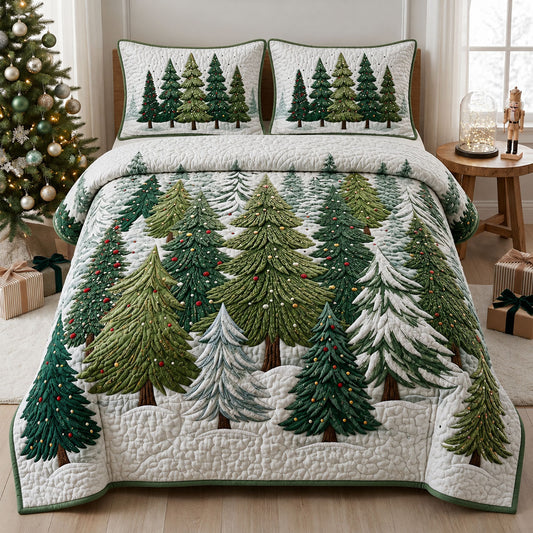 Pine Forest 3-Piece Quilted Bedding Set GFTOPND1724