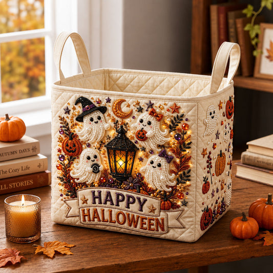 Rhinestone Ghost Quilted Storage Basket GFTOPND1727
