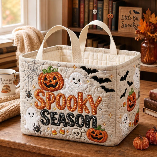 Rhinestone Spooky Season Quilted Storage Basket GFTOPND1728